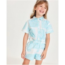 Girls woven set with tropical design 