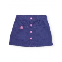 Girls woven skirt with heart-shaped buttons 