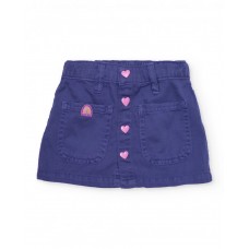 Girls woven skirt with heart-shaped buttons 