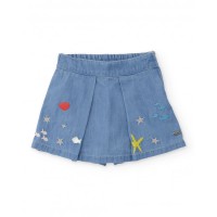 Girls woven skort in lightweight denim Girls woven skort in lightweight denim