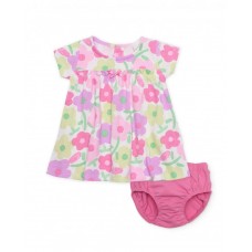 Knitted newborn dress with floral print Knitted newborn dress with floral print