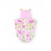 Knitted newborn hooded poncho towel floral 