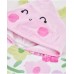 Knitted newborn hooded poncho towel floral 