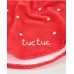 Knitted newborn hooded poncho towel strawberry 