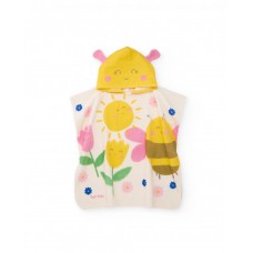 Knitted newborn hooded poncho towel 