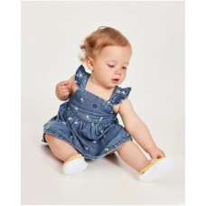 Newborn denim woven dress 
