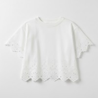 WHITE KNITTED T-SHIRT LOSAN FOR GIRLS