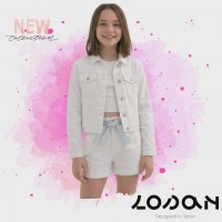 WHITE DENIM JACKET LOSAN FOR GIRLS