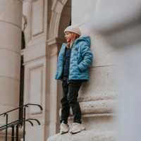 No Way Monday boys winter jacket grey-blue water-repellent