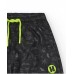 Black boy's swimsuit with a surfer print and fluorescent drawstring  
