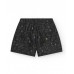 Black boy's swimsuit with a surfer print and fluorescent drawstring  