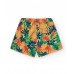 Multicolored boy's swimsuit with tropical print and elastic waist 