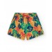 Multicolored boy's swimsuit with tropical print and elastic waist 
