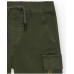 Boys' green cargo shorts with side pockets and adjustable waist