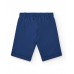 Navy blue boys' Bermuda shorts with pockets and elastic waistband 