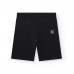 Boys' black Bermuda shorts with elastic waistband and side pocket 
