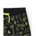 Boys' black Bermuda shorts with elastic waist and print 