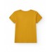 Mustard boy's short-sleeved T-shirt with front print 
