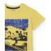 Yellow children's t-shirt with skate print 