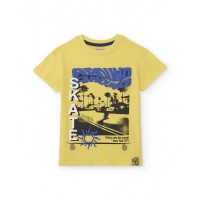 Yellow children's t-shirt with skate print 