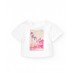 White girl's T-shirt with pink and purple front print White girl's T-shirt with pink and purple front print