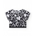Black short-sleeved girl's T-shirt with shiny details 