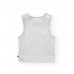 Girls' silver strappy t-shirt with a shiny finish