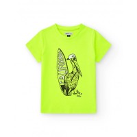 Boys'yellow T-shirt with pelican print 