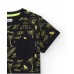 Black boy's T-shirt with front pocket and print 