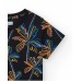 Boys' black t-shirt with tropical print Boys' black T-shirt with a blue and orange tropical palm tree print. 