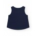 Girls' sleeveless top in blue with palm tree print 