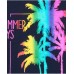 Girls' sleeveless top in blue with palm tree print 