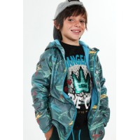New Era boy's green trench coat 