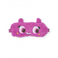 Soft plush girl's eye mask with a fun face and ears design