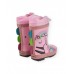 Girls pink rain boots with unicorn design 