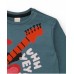 Boys long-sleeved T-shirt with guitarist bird print 