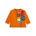 Boys long-sleeved T-shirt in orange with traffic sign print 
