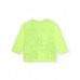 Boys long-sleeved T-shirt in neon green with castle print 