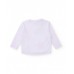 Long-sleeved white girl's T-shirt with a colorful star print 