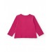 Fuchsia girl's T-shirt with cat and flower print 