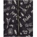 Boys black padded jacket with rock print