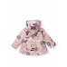 Girls pink waterproof hooded jacket with unicorn print 