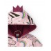 Girls pink waterproof hooded jacket with unicorn print 