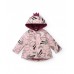 Girls pink waterproof hooded jacket with unicorn print 