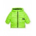 Fluorescent green children's jacket with graphic message 