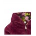 Burgundy fur jacket for girls with hood and floral lining 