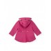 Fuchsia girl's raincoat with decorative hood and large flowers 