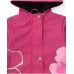 Fuchsia girl's raincoat with decorative hood and large flowers 