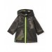 Boys raincoat with hood in black and green 