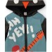 Boys raincoat with guitar design and monster hood 